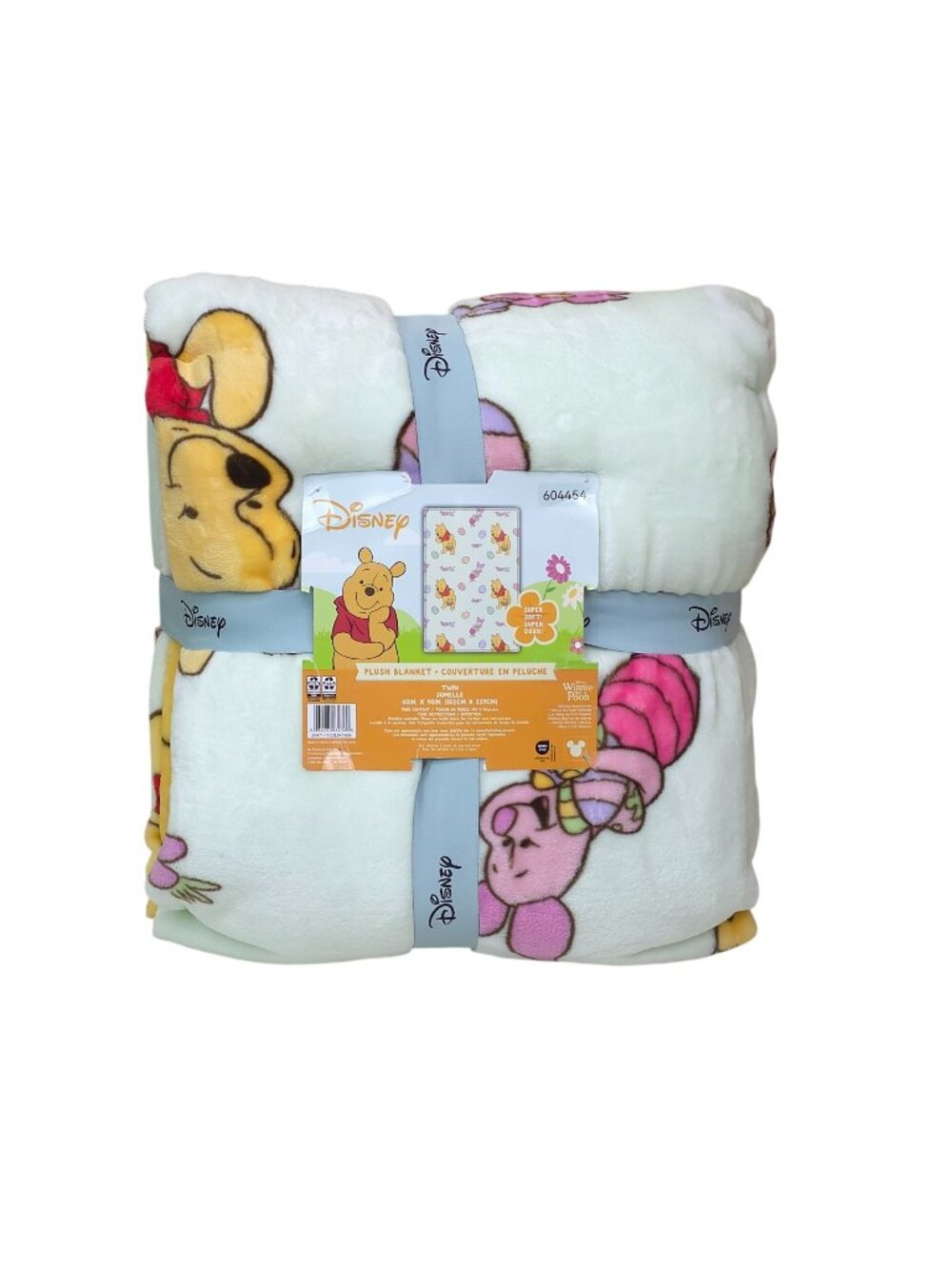 Disney Winnie The Pooh Twin Plush Blanket 60"x90" Super Soft Easter Eggs Green